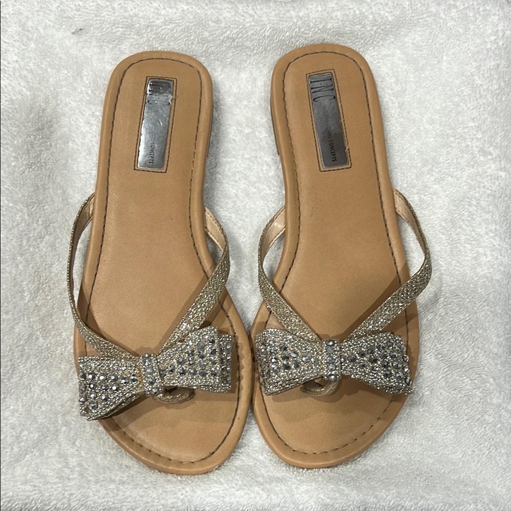 INC Women's Sandals with Bow Accent- Size 5.5